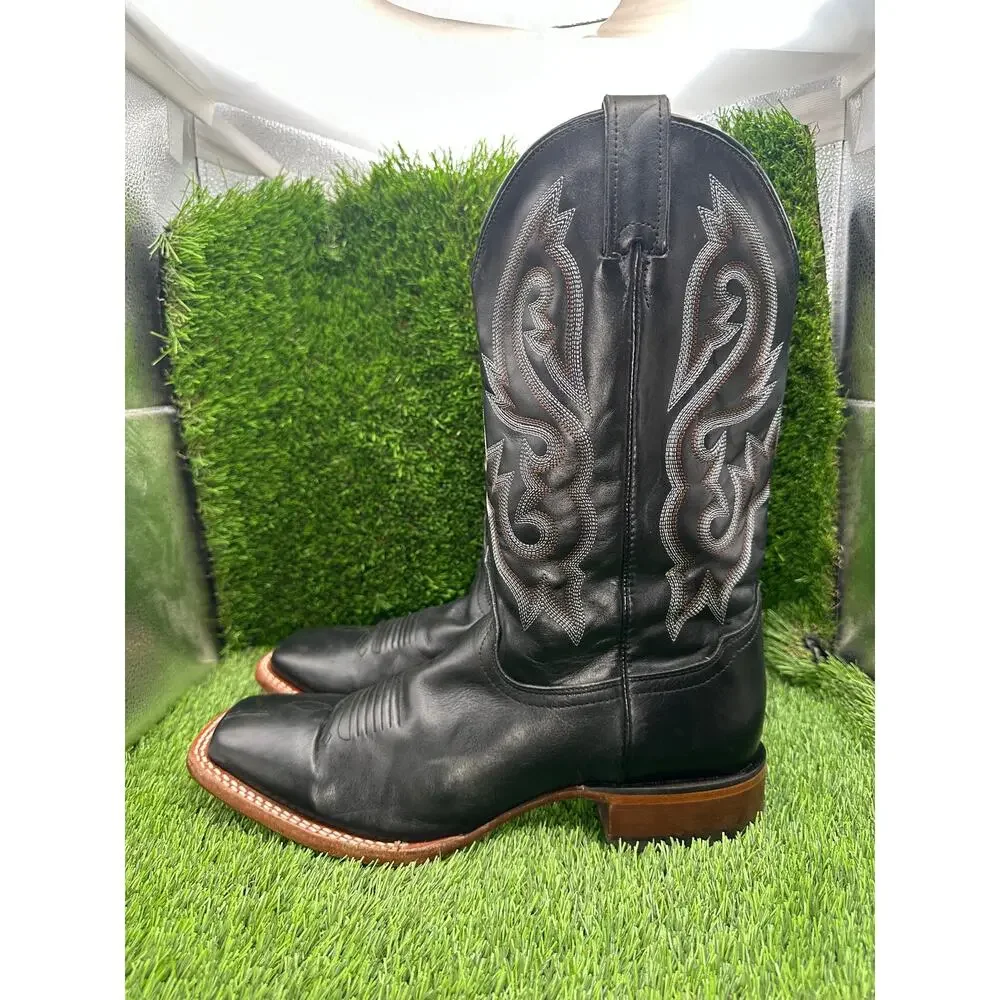 Cody James Westley Stockman BBS5 Western Boot Men's 10.5D Black Leather Cowboy